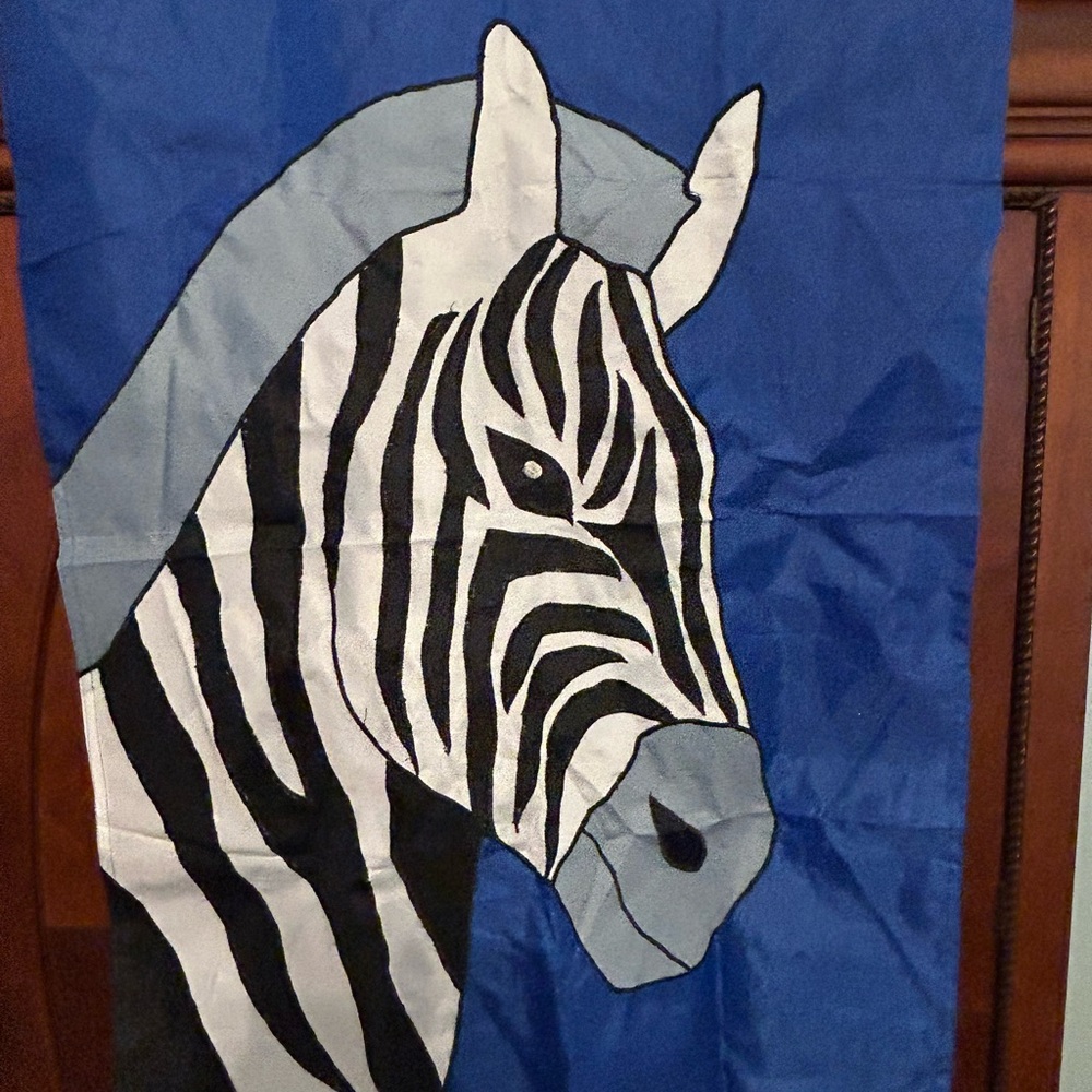 Blue Zebra House Flag 2 ft by 4 ft